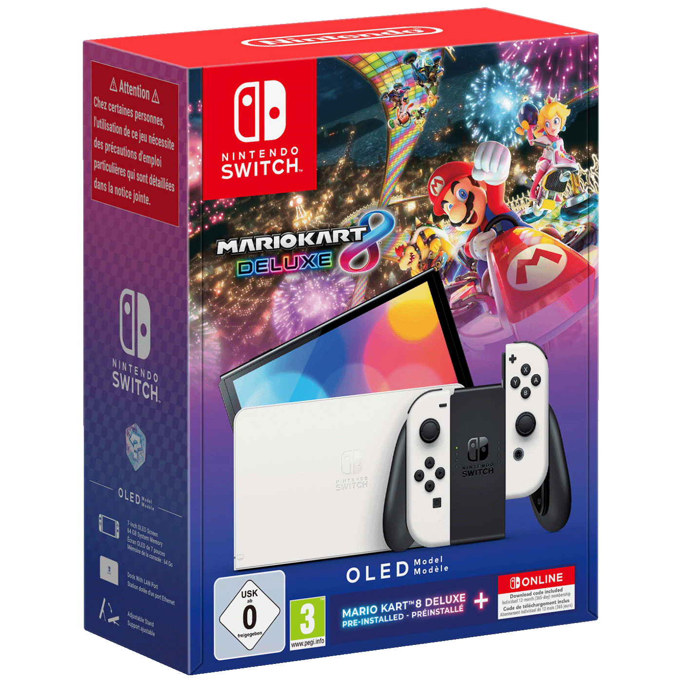 Nintendo Igraća konzola Nintendo Switch+Mario Kart 8+12 NSO - OLED Console+Mario Kart 8+12NSO