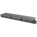 Patch Panel 24 Portni, 1U, Cat.5e, oklopljen, crna